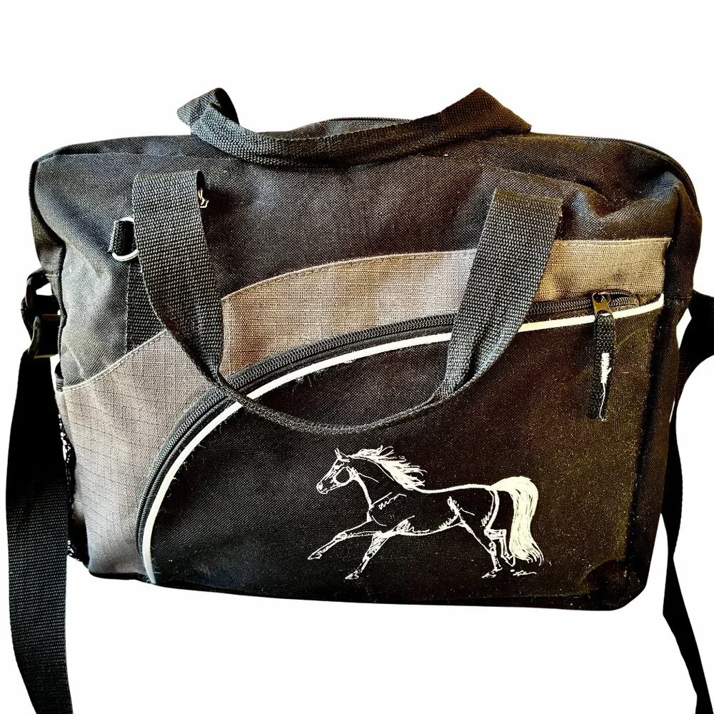 Messenger Bag Laptop Computer Horse Art Dual Handles & Shoulder Strap Pockets